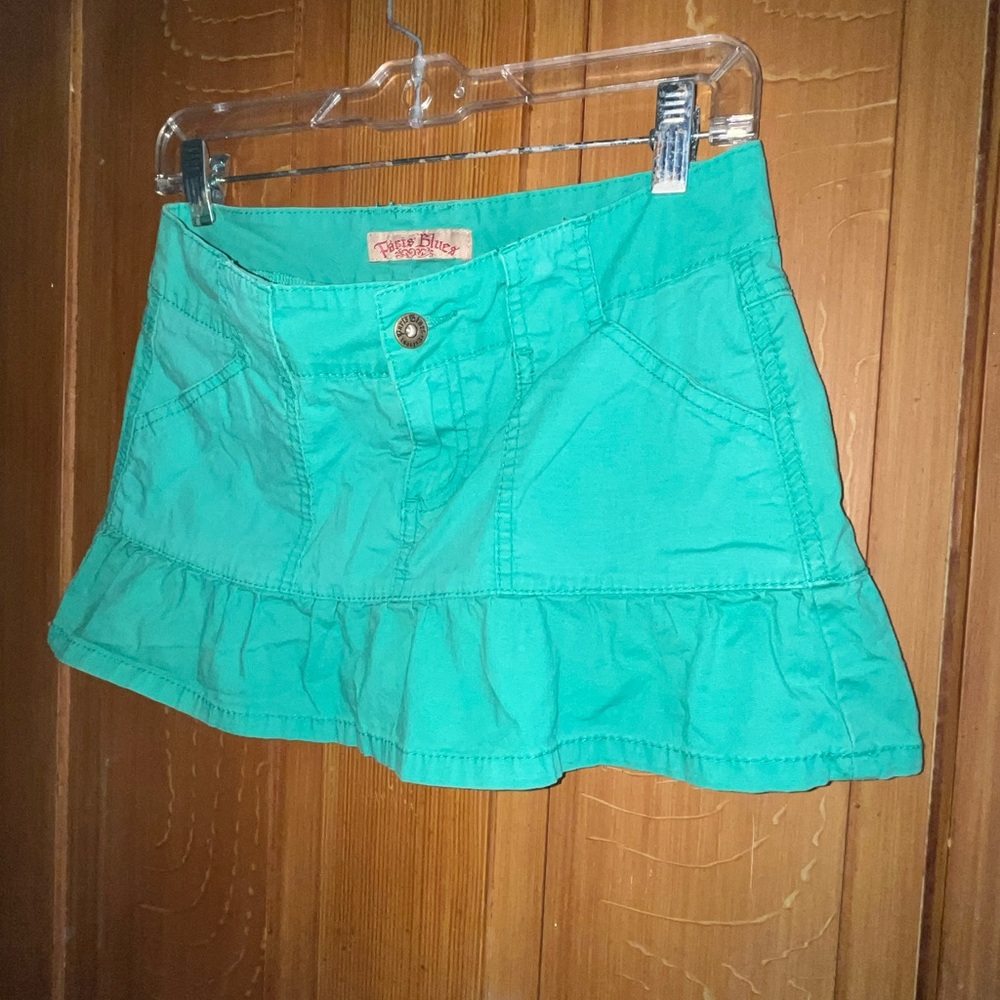 Vintage y2k Paris blues mini skirt